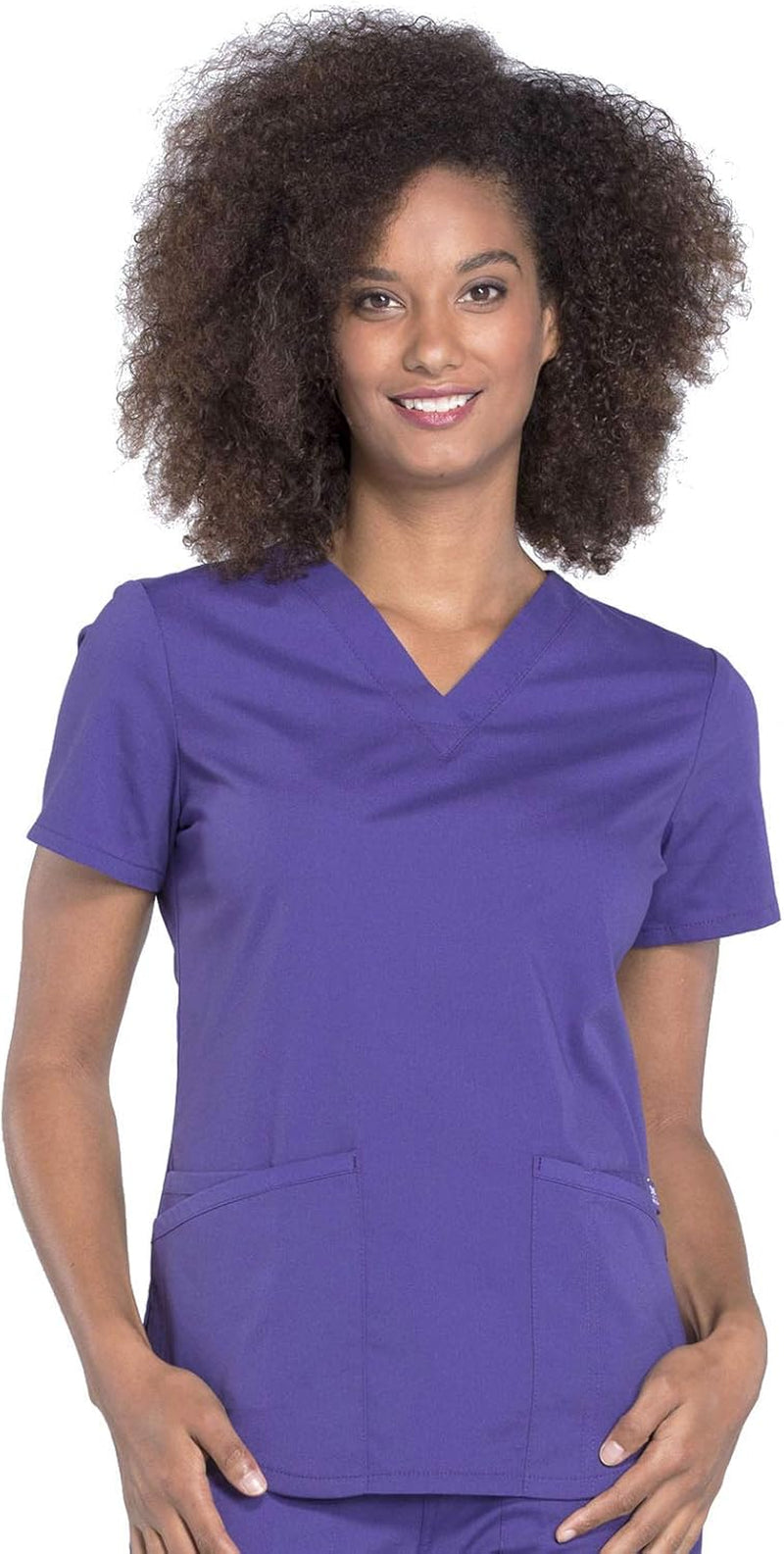 Workwear Professionals Women Scrubs Top V-Neck plus Size WW665, 5XL, Grape