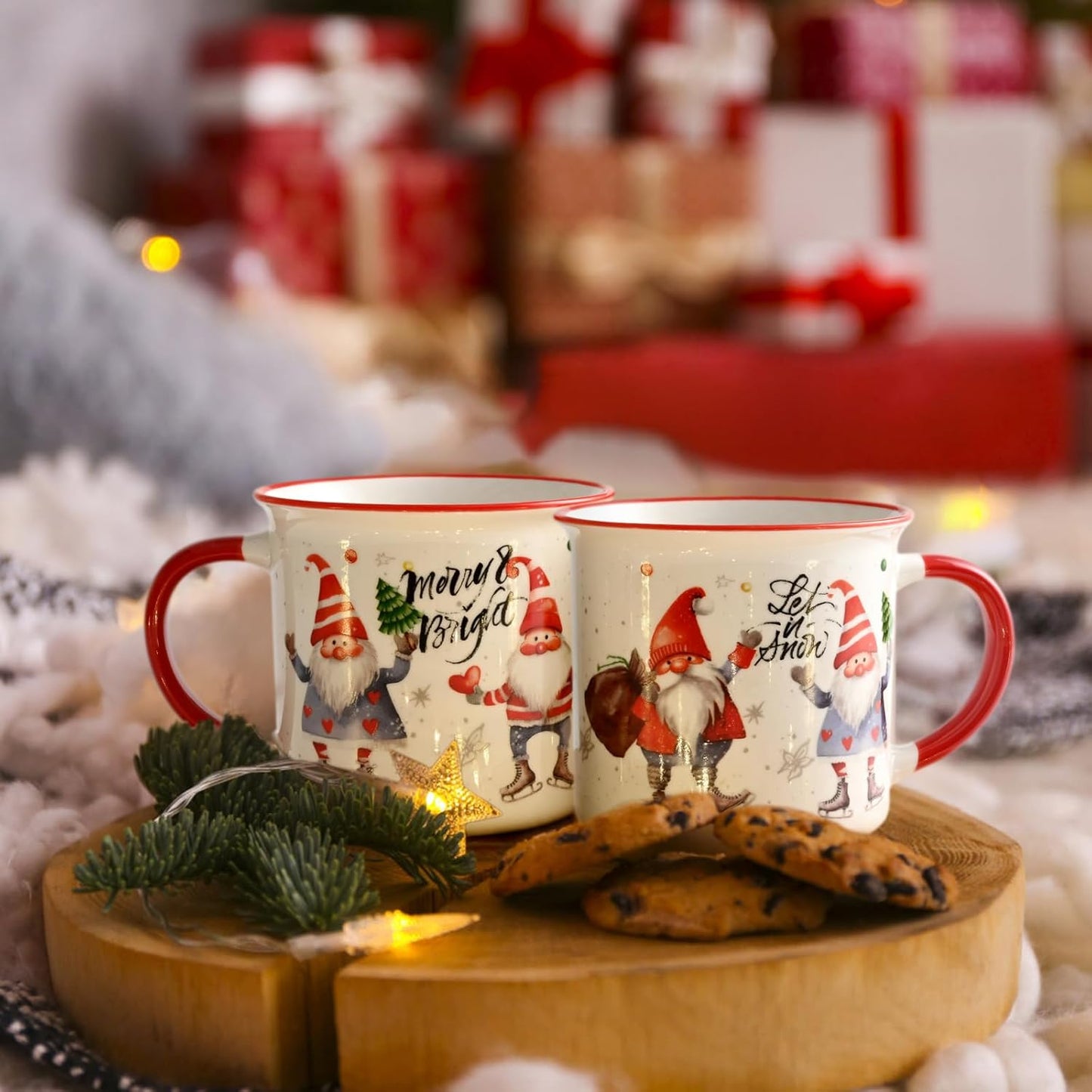 Christmas Mugs, Christmas Mugs Set of 4, Holiday Mugs, Christmas Coffee Mugs, Ch