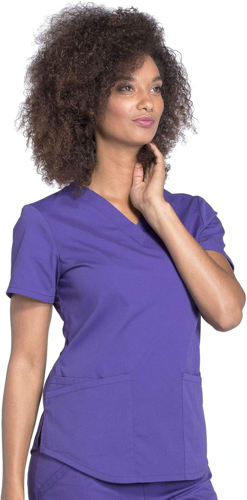 Workwear Professionals Women Scrubs Top V-Neck plus Size WW665, 5XL, Grape