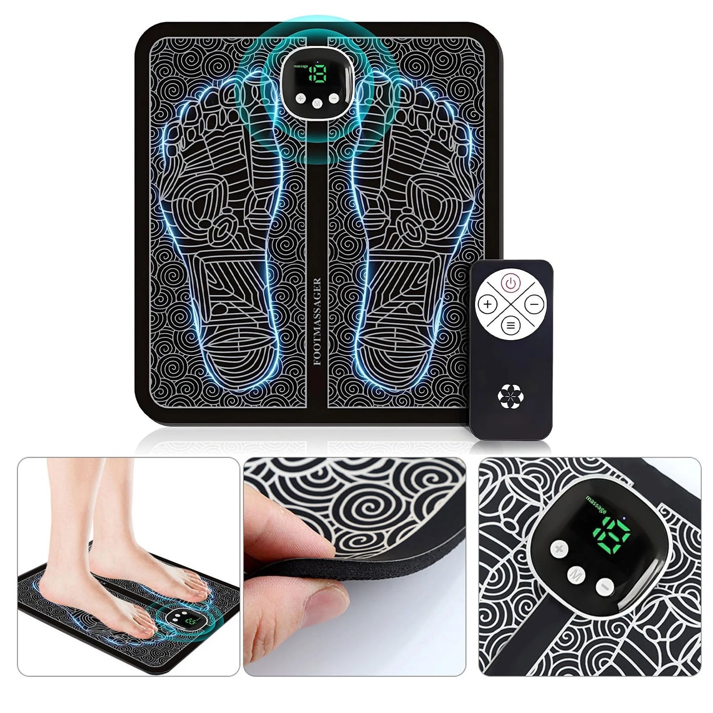 Foot Massager Mat for Neuropathy-Feet Massager with Remote Control,8 Modes,18 Gears Whole Body Massager for Circulation and Pain Relief, for Those Who Stand and Work All Day