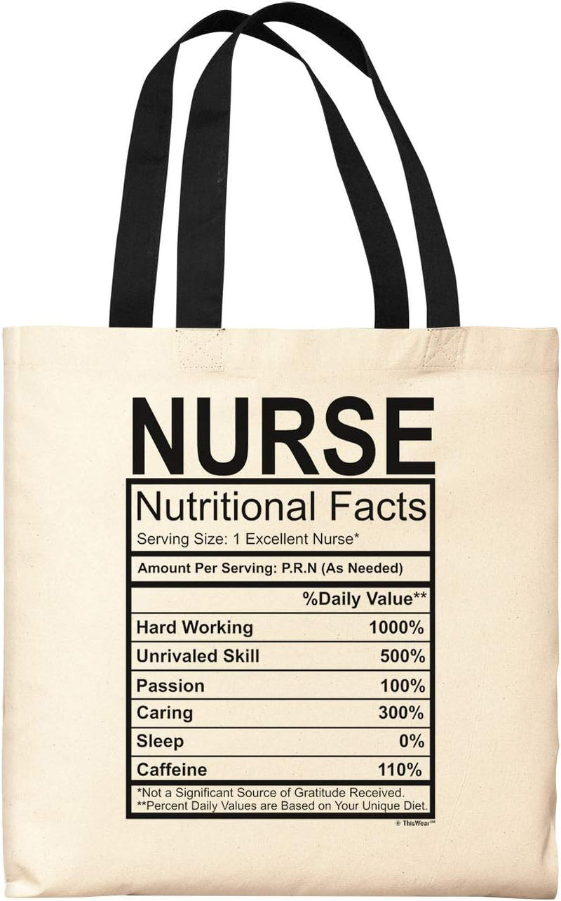 Nurse Gifts Nurse Nutritional Facts Label RN Nurse Gifts for Women Nursing Gifts Canvas Tote Bag