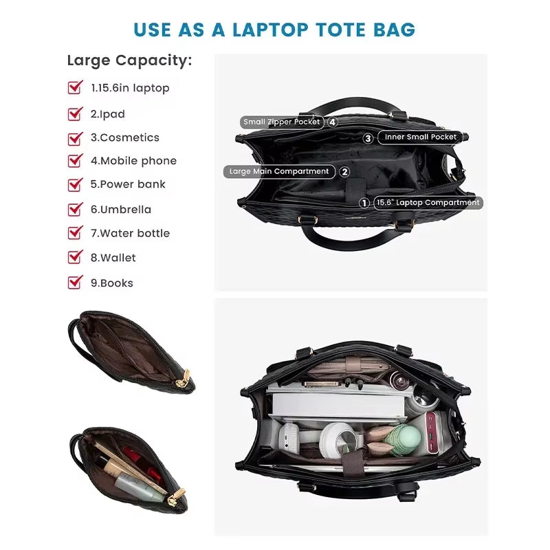 2 in 1 Portable Lunch Tote Bag for Women Multi Purpose Insulated Shoulder Pouch Makeup Durable Waterproof Outdoor Travel Bag