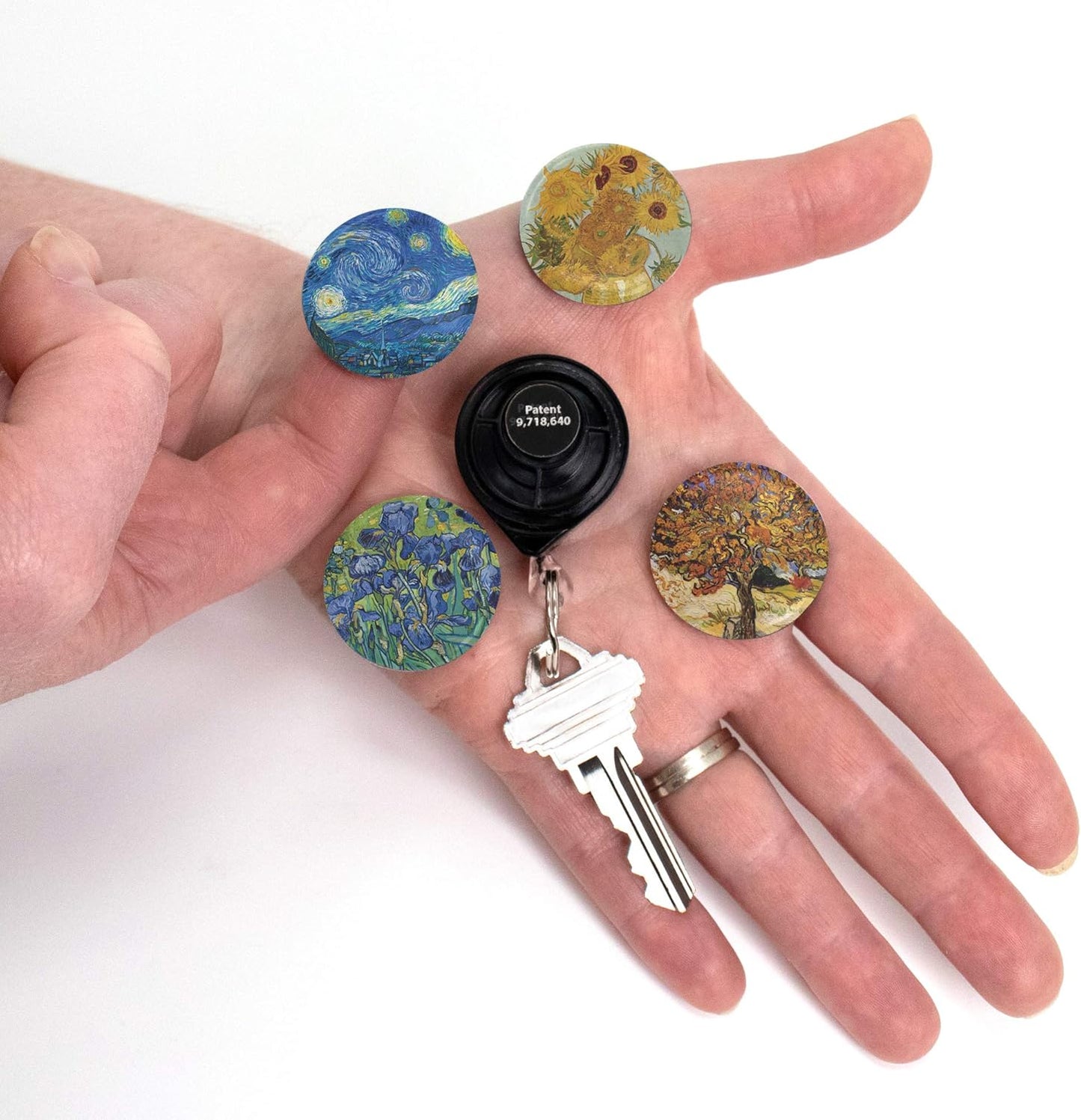 Van Gogh Starry Night Tinker Reel Retractable Badge Reel - with Alligator Clip and 24 Inch Standard Duty Cord - Made in the USA