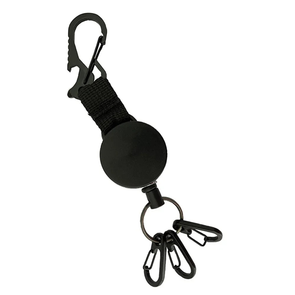 Retractable Metal Wire Keychain Pull Badge Reel ID Lanyard Name Tag Card Badge Holder Reels Recoil Chain Clips Outdoor Key Ring