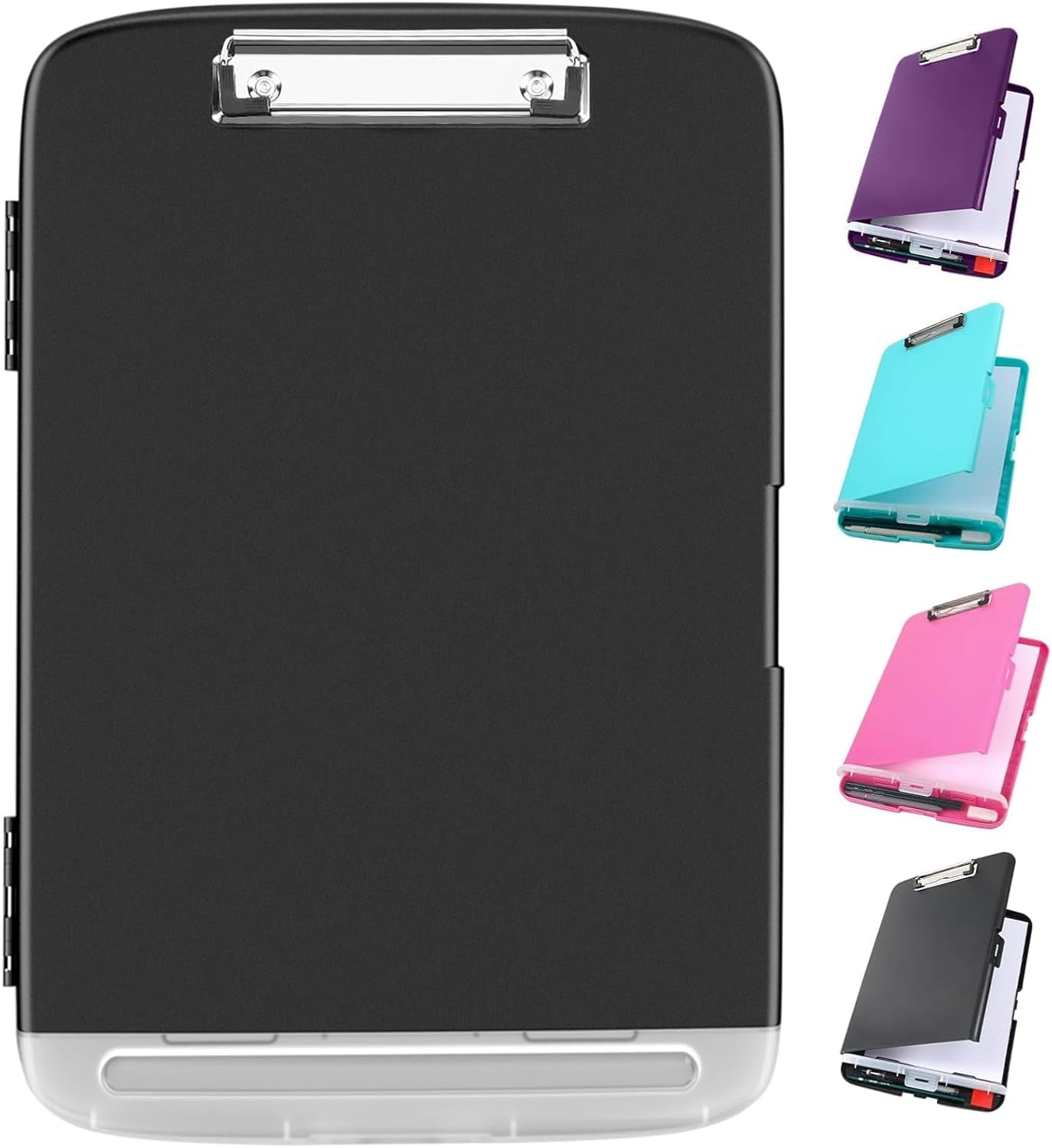 Clipboard with Storage, Large Capacity Nursing Clipboards with Low Profile Clip,
