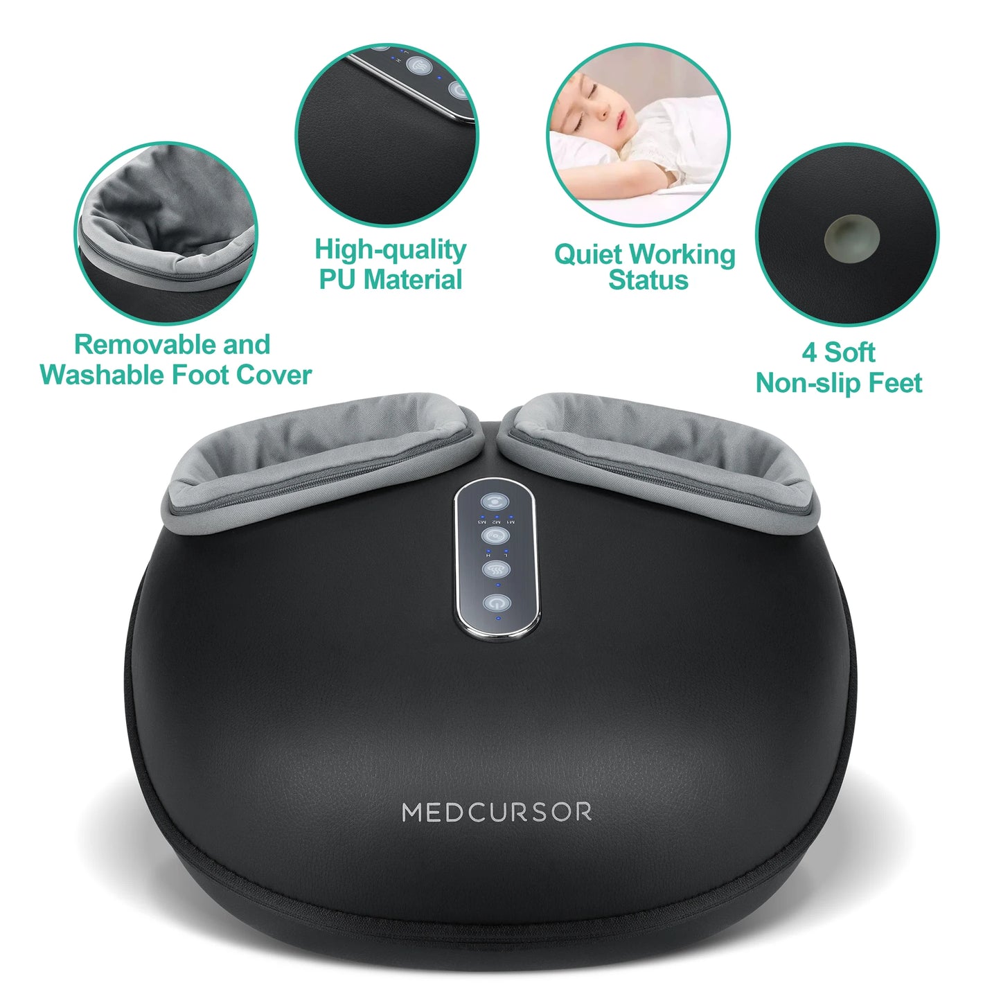 Shiatsu Foot Massager Machine with Heat Roller Muscle Relaxation Pain Relief Electric Fully Wrapped Foot Massage