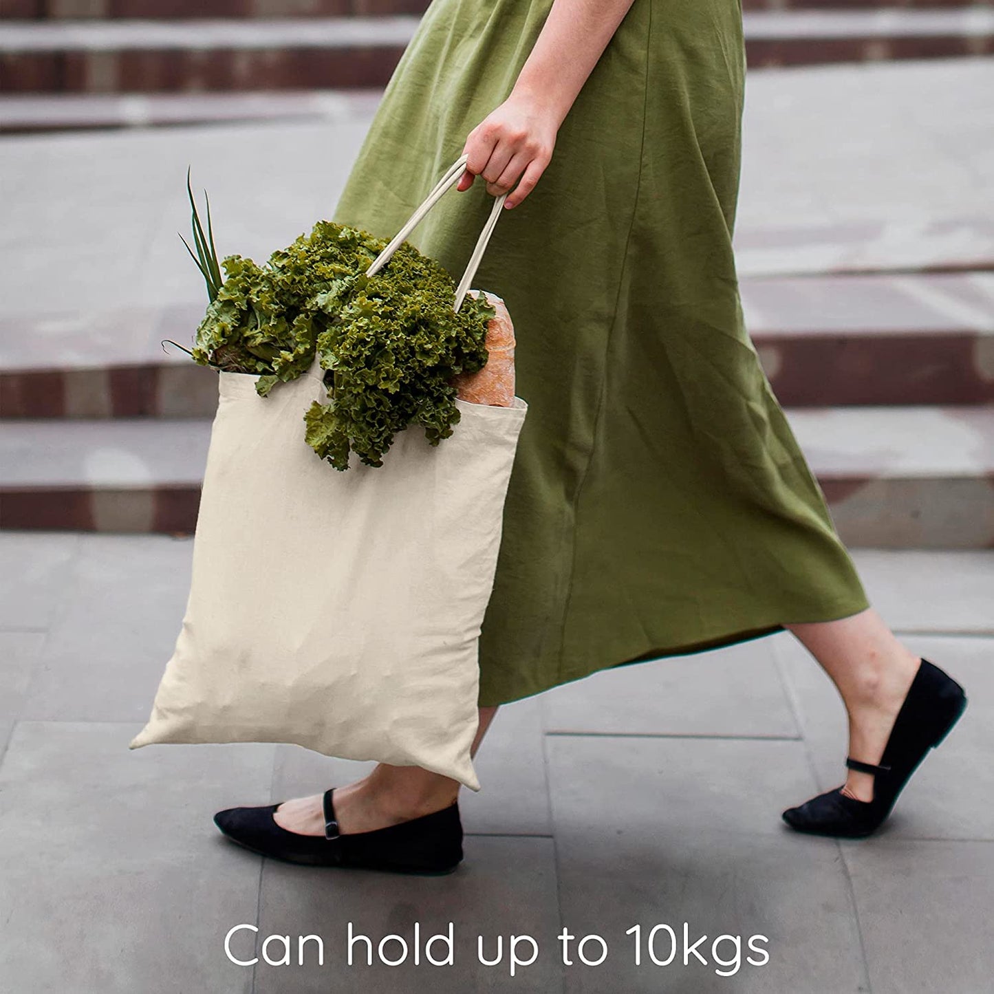 Canvas Reusable Cotton Tote Bag for Women, for School, Grocery, Shopping, Beach & Gifts for Womens
