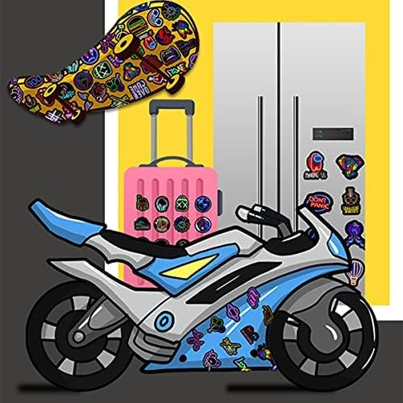 200 Neon Sticker Pack Waterproof Stickers Notebook Stickers Skateboard Stickers Water Bottle Stickers Vinyl Stickers Teen Stickers Kids Stickers