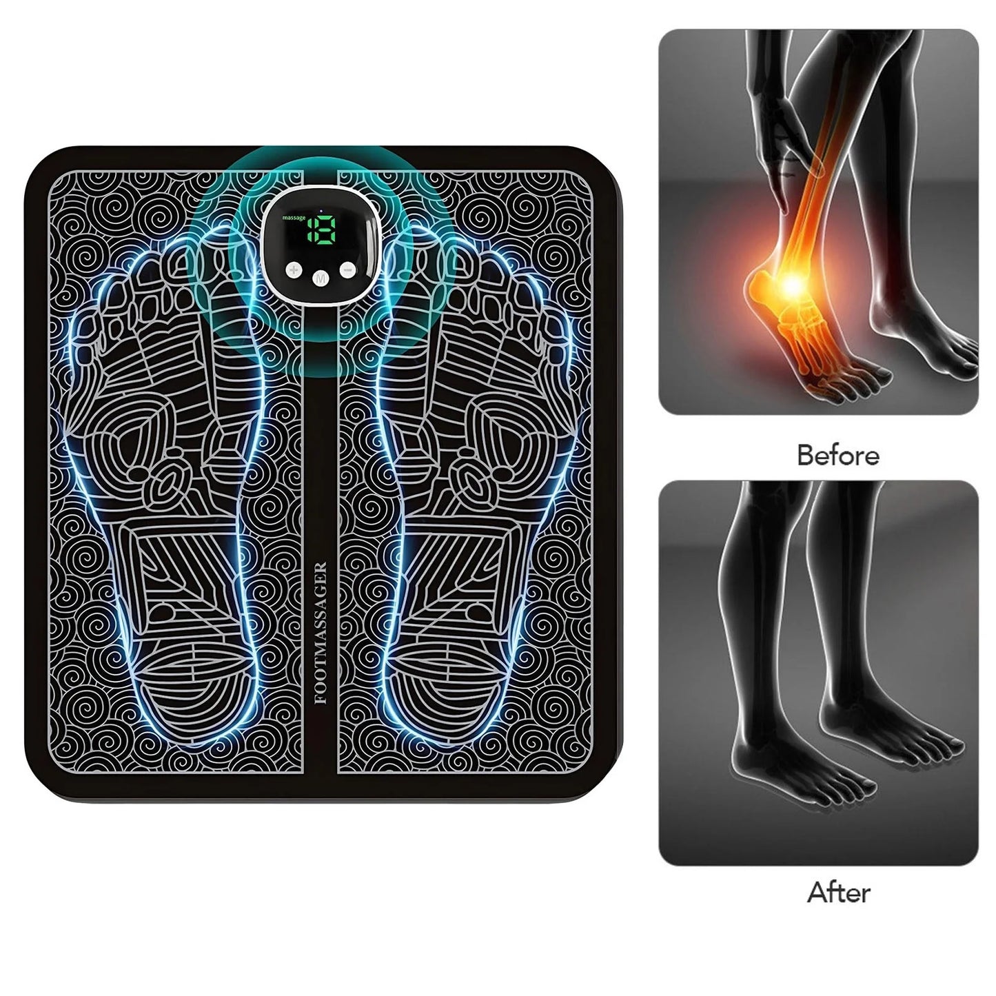 Foot Massager Mat for Neuropathy-Feet Massager with Remote Control,8 Modes,18 Gears Whole Body Massager for Circulation and Pain Relief, for Those Who Stand and Work All Day
