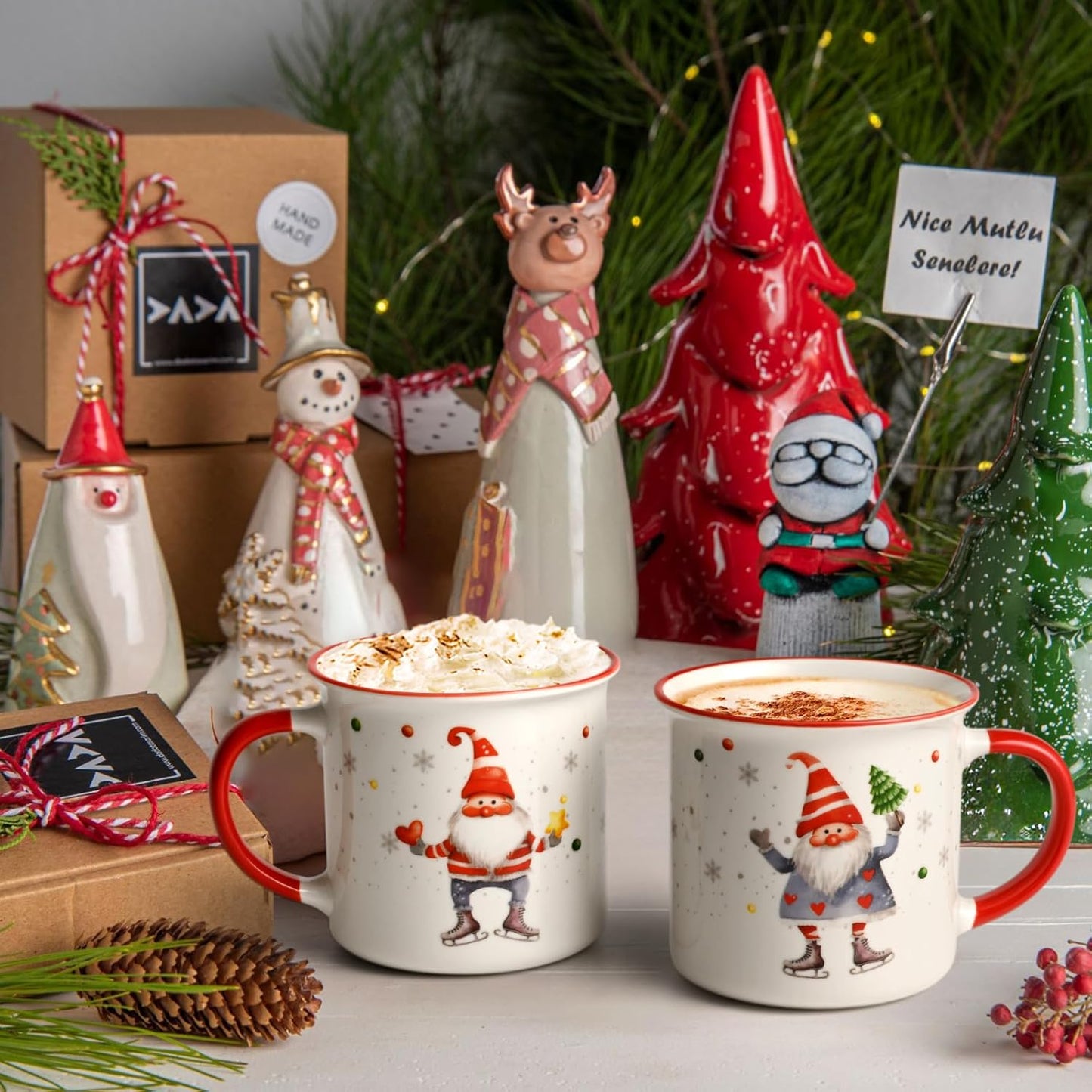Christmas Mugs, Christmas Mugs Set of 4, Holiday Mugs, Christmas Coffee Mugs, Ch