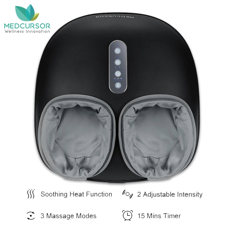 Foot Massager Heating Therapy Shiatsu Deep Kneading Roller Muscle Relaxation Pain Relief Electric Foot Massage Machine