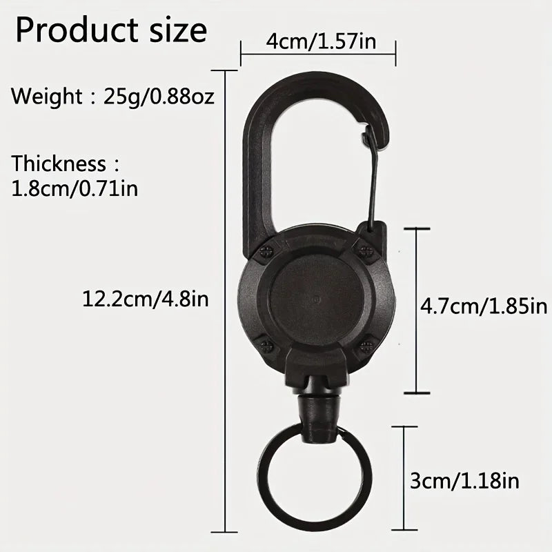 1/2/4Pcs Extendable Retractable Holders Keychain Badge Reels Heavy Duty Clip with Carabiner Key Chain for Men Outdoor Bags