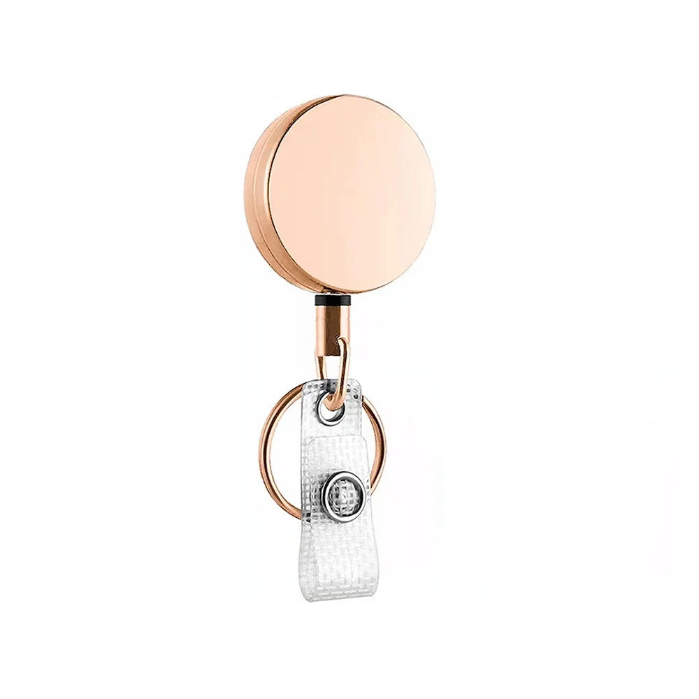 Retractable Metal Wire Keychain Pull Badge Reel ID Lanyard Name Tag Card Badge Holder Reels Recoil Chain Clips Outdoor Key Ring