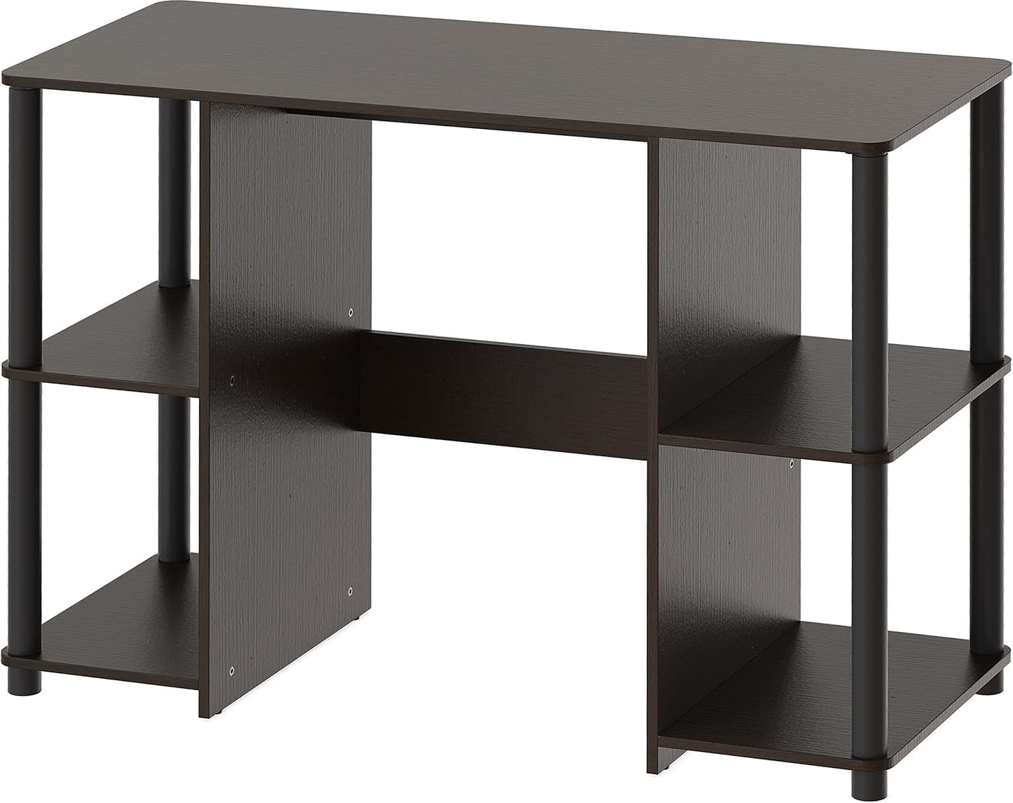 38-Inch Home Office Wood Desk with Double Sided Shelves, Espresso