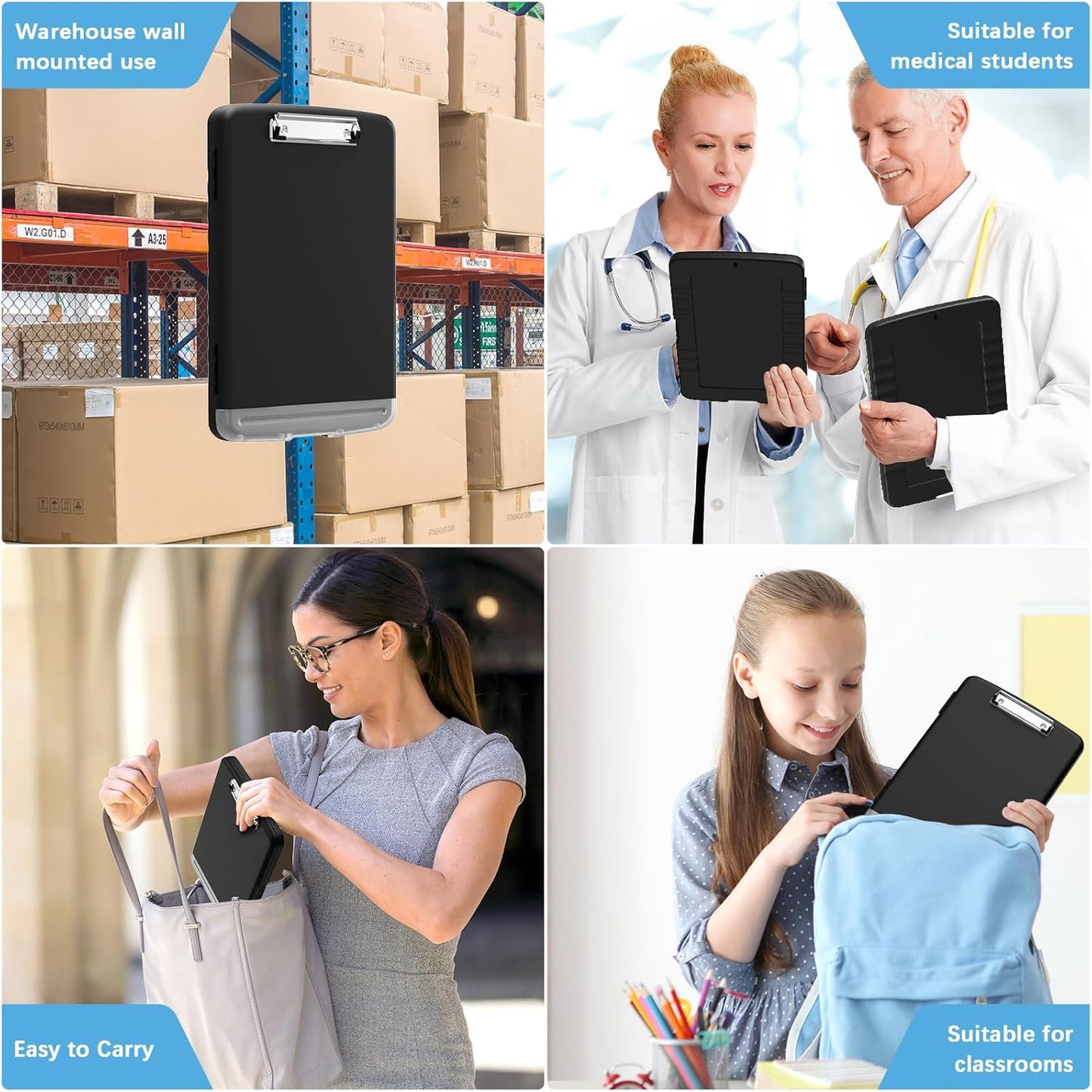 Clipboard with Storage with Pen Holder, Folder Nursing Clip Board 8.5 X 11 Foilo
