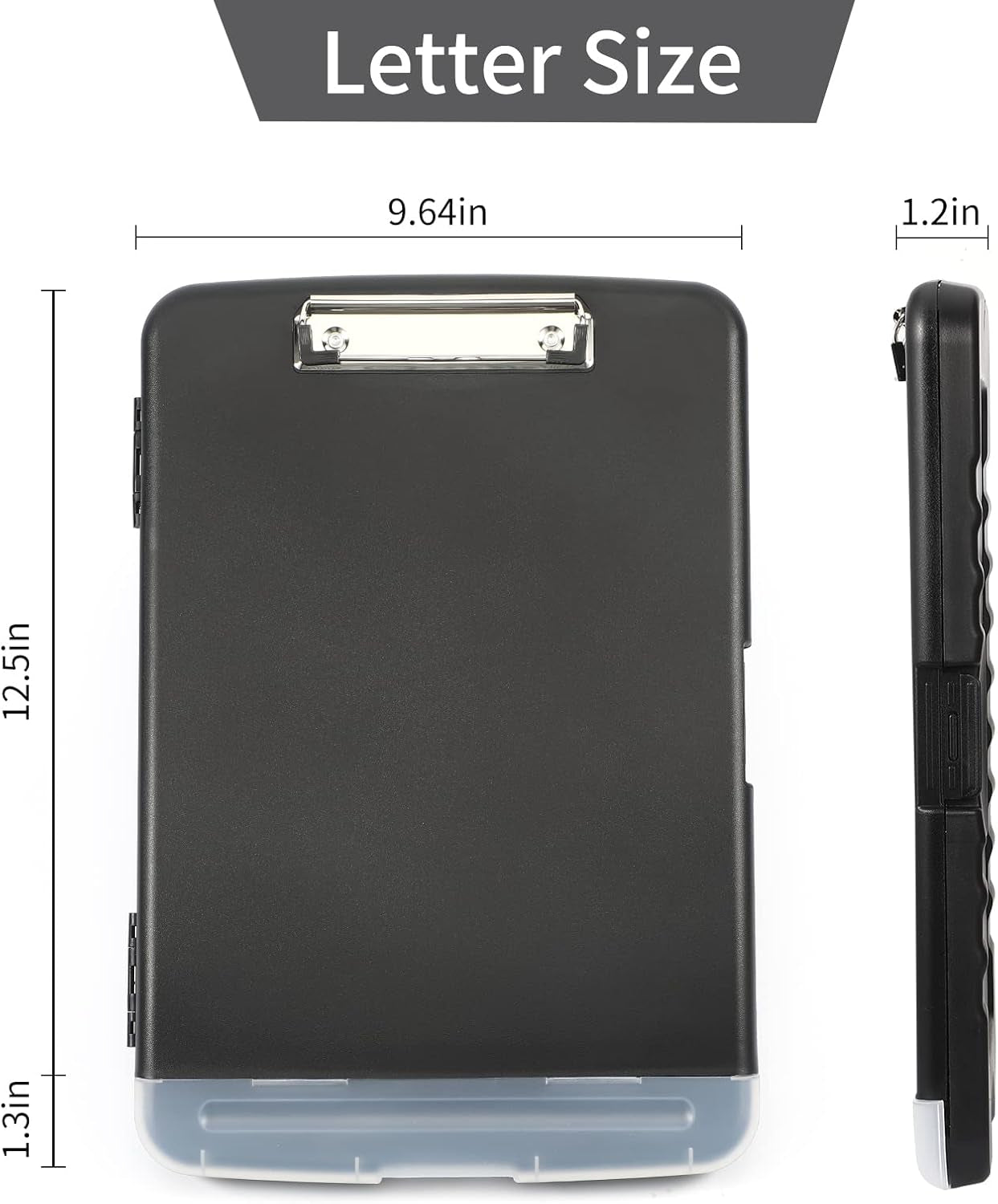 Clipboard with Storage, Large Capacity Nursing Clipboards with Low Profile Clip,