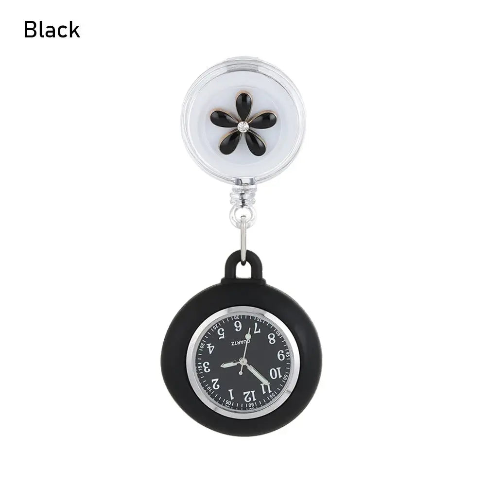 Nurse Doctor Retractable Pocket Watches Hospital Medical Women Men Retractable Reel Id Badge Glass Office Working Clip Watches