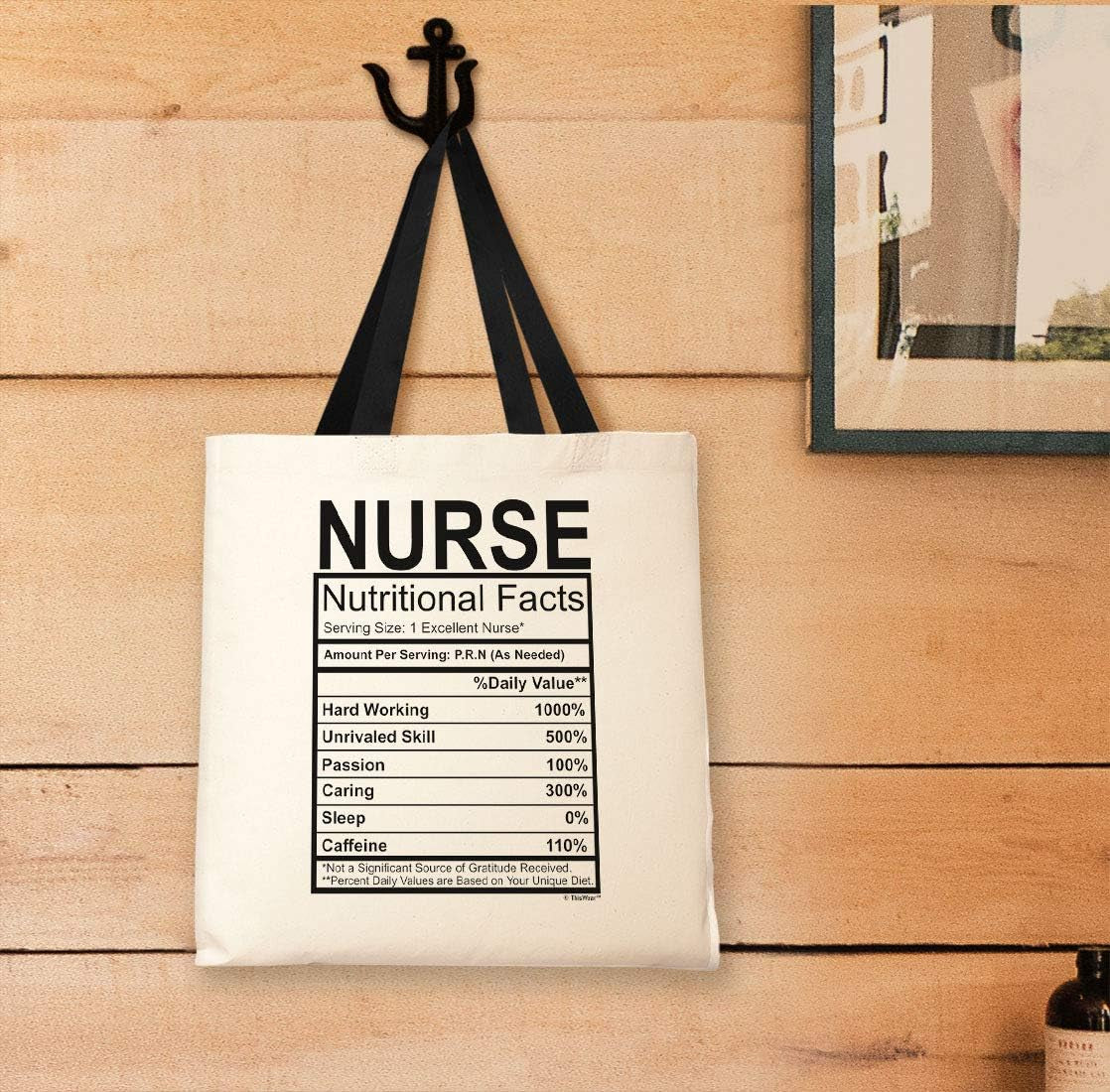 Nurse Gifts Nurse Nutritional Facts Label RN Nurse Gifts for Women Nursing Gifts Canvas Tote Bag