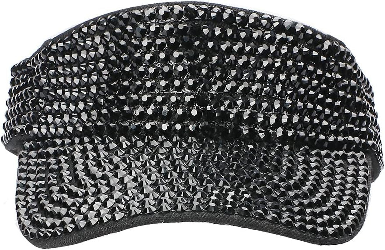 Shiny Rhinestones Sport Sun Visor Adjustable Summer Cap Visor Caps for Women Men