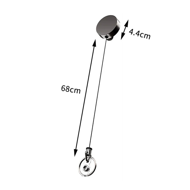 Retractable Metal Wire Keychain Pull Badge Reel ID Lanyard Name Tag Card Badge Holder Reels Recoil Chain Clips Outdoor Key Ring