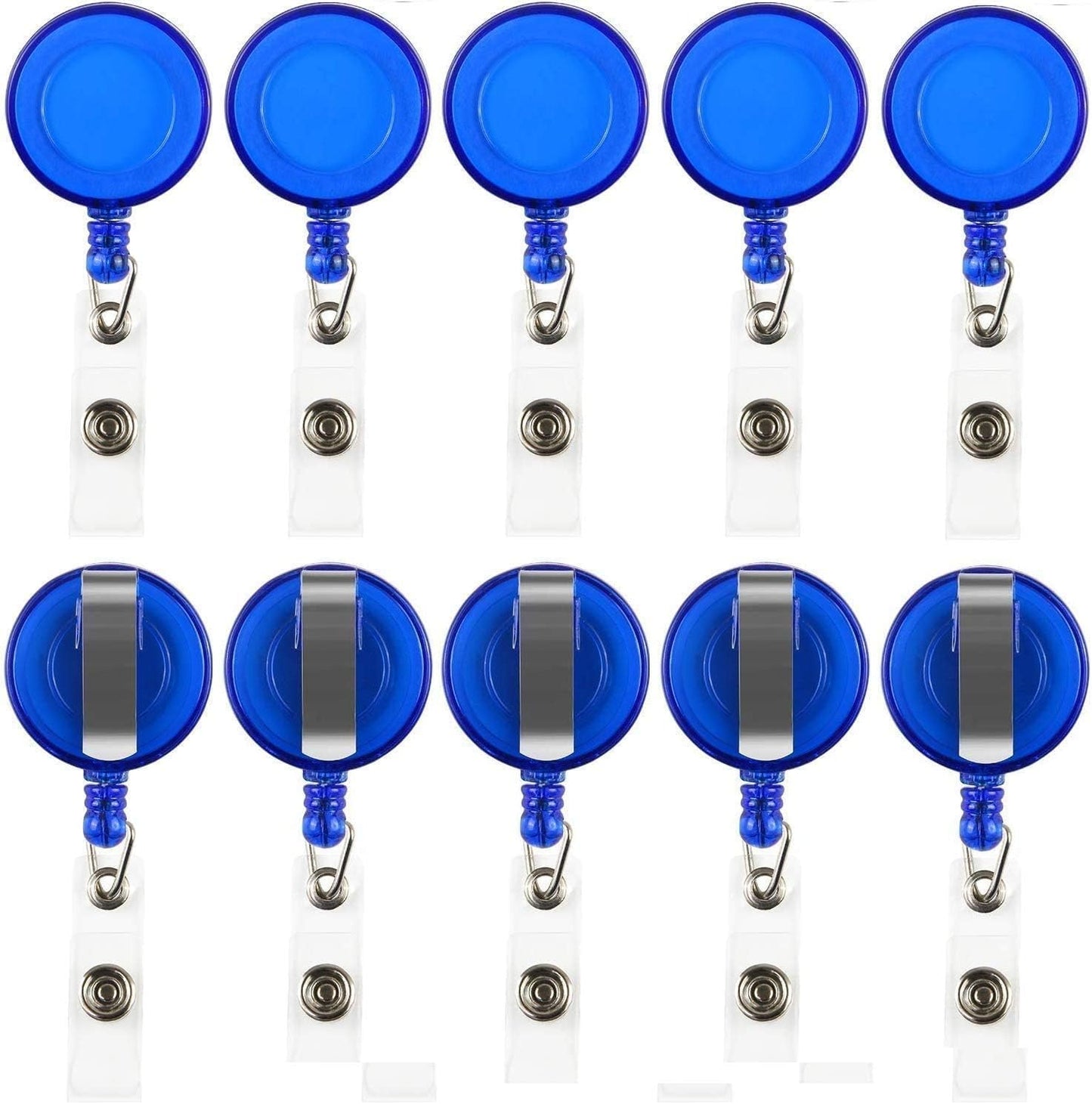 30 Pcs Blue Retractable Badge Reels Badge Holders Reels Clip for ID Badge Holders