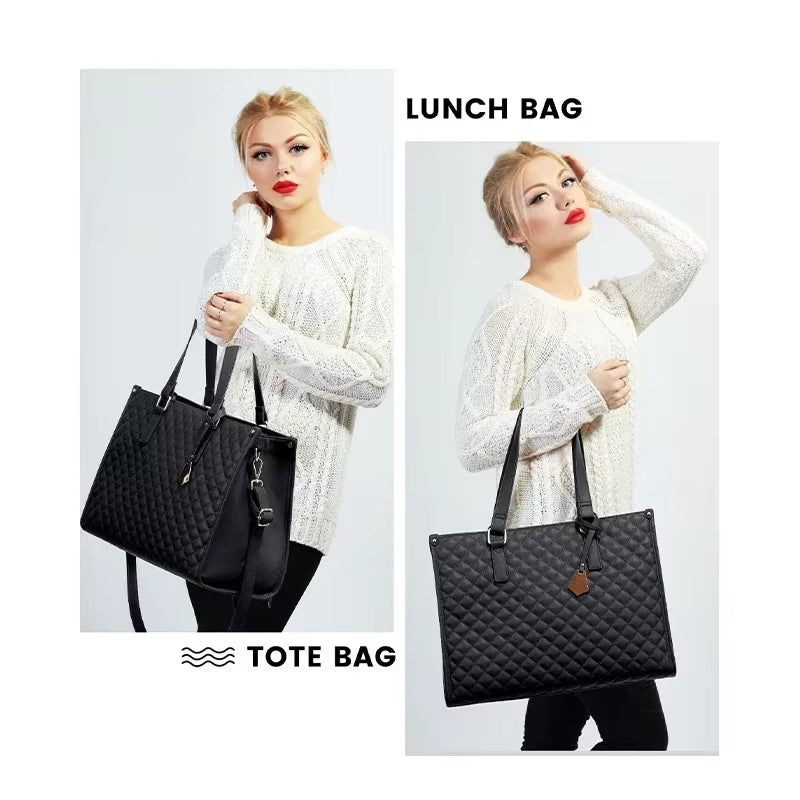 2 in 1 Portable Lunch Tote Bag for Women Multi Purpose Insulated Shoulder Pouch Makeup Durable Waterproof Outdoor Travel Bag