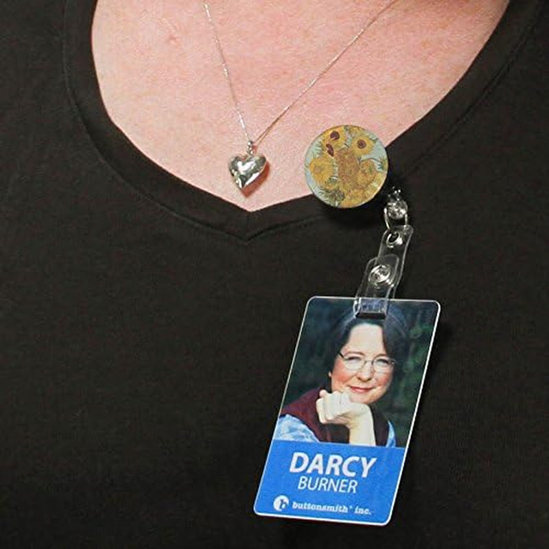 Van Gogh Starry Night Tinker Reel Retractable Badge Reel - with Alligator Clip and 24 Inch Standard Duty Cord - Made in the USA