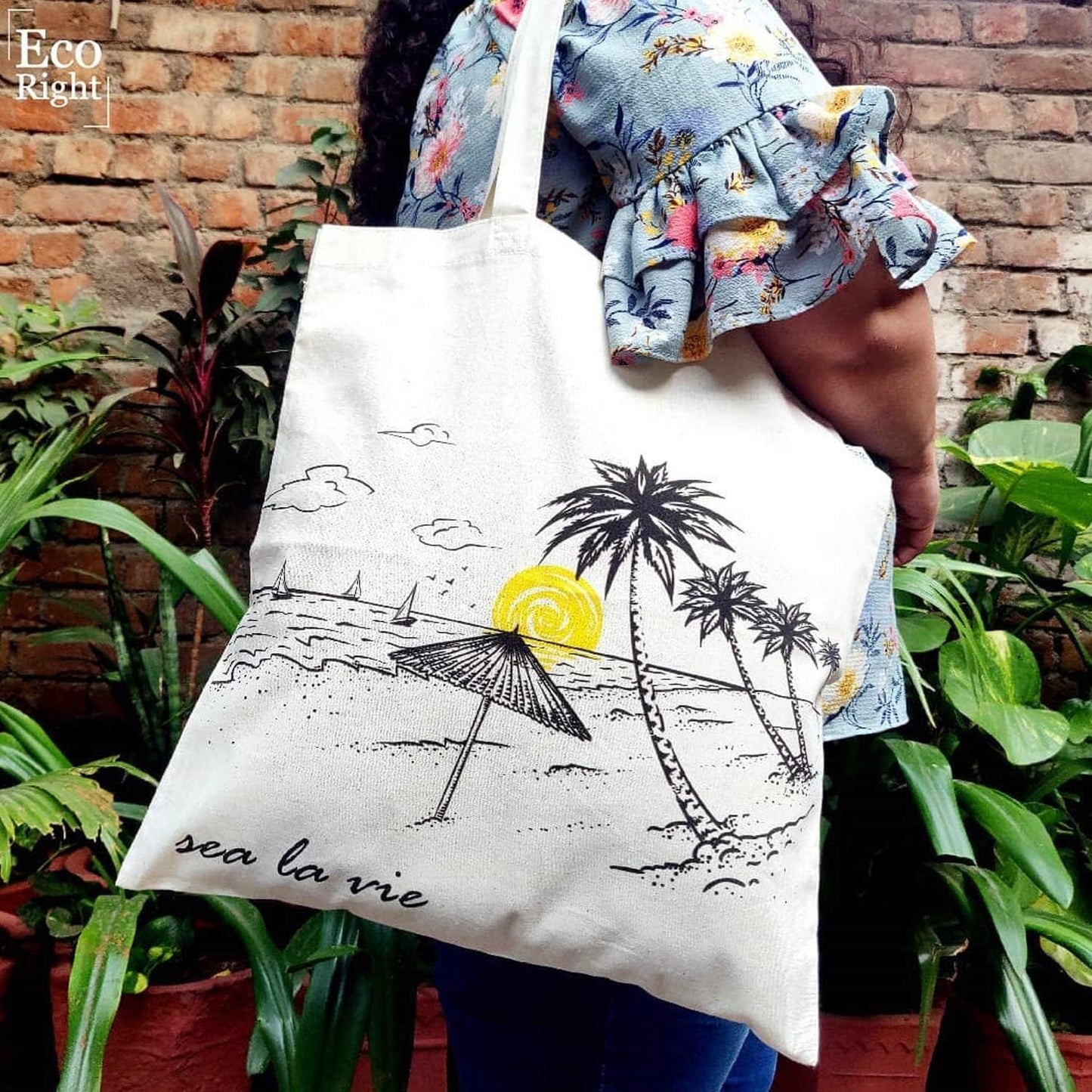 Canvas Reusable Cotton Tote Bag for Women, for School, Grocery, Shopping, Beach & Gifts for Womens
