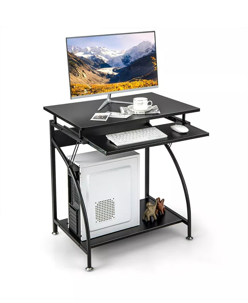 27.5 Inch Laptop Table Computer Desk for Small Spaces with Pull-Out Keyboard Tray