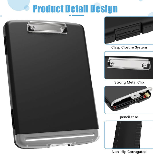 Clipboard with Storage with Pen Holder, Folder Nursing Clip Board 8.5 X 11 Foilo
