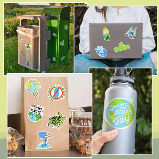 Earth Day Stickers for Kids Environmental Party Supplies Waterproof Vinyl Stickers Earth Day Decorations Gifts 50Pcs