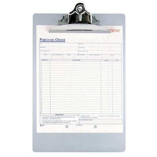 Recycled Aluminum Clipboard, A, High Capacity Clip, Letter, Silver