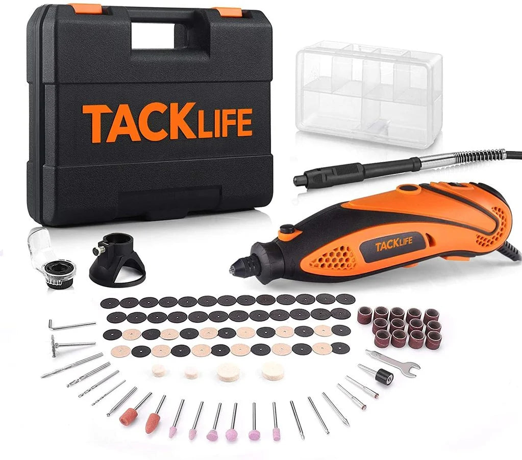 Rotary Tool Kit with Upgraded Multipro Keyless Chuck, Versatile Accessories