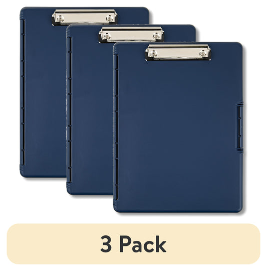 (3 Pack)  Storage Clipboard and Form Holder. 12.5" X 9.5", Blue A4