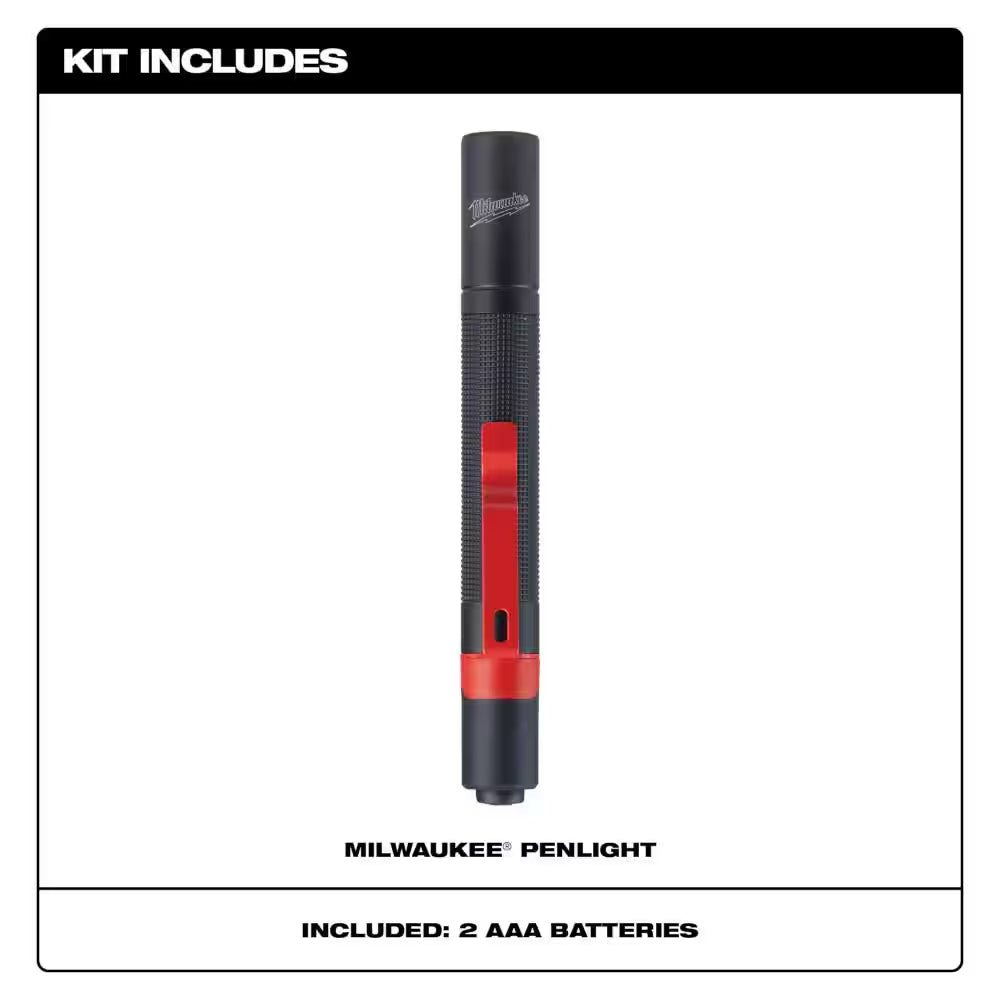 100 Lumens Aluminum Pen Light with Clip (2-Pack)