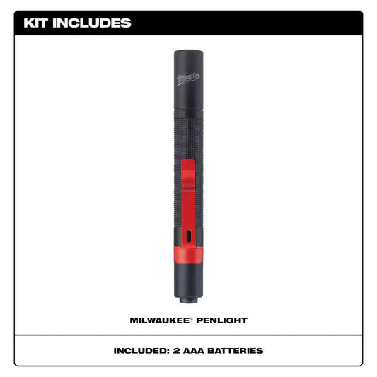 100 Lumens Aluminum Pen Light with Clip (2-Pack)