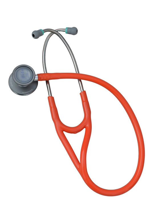 Virtuoso Dual Head Cardiology Stethoscope, Professional Quality, Classic Tube, KS-750 Orange