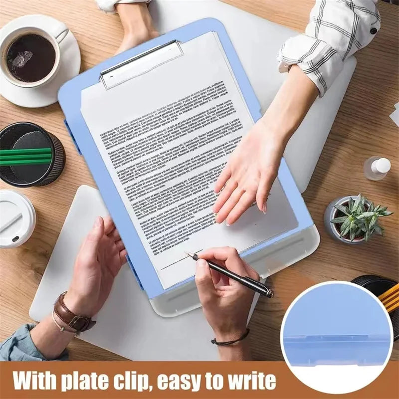 New Multifunctional Clipboard with Storage PP Folder Storage Box File Box A4 Whiteboard Keeping Your Documents Organized