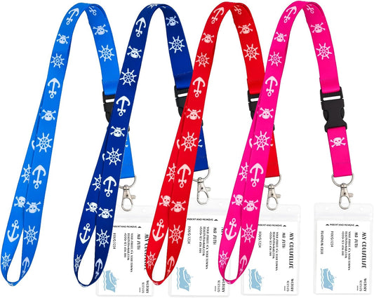 Cruise Lanyards, 4 Pack Waterproof Lanyards with ID Badge Reel Holder, Detachabl