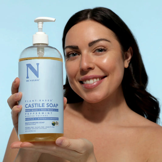 Body Washes, Castile Shower Gels, Peppermint, 32 Oz