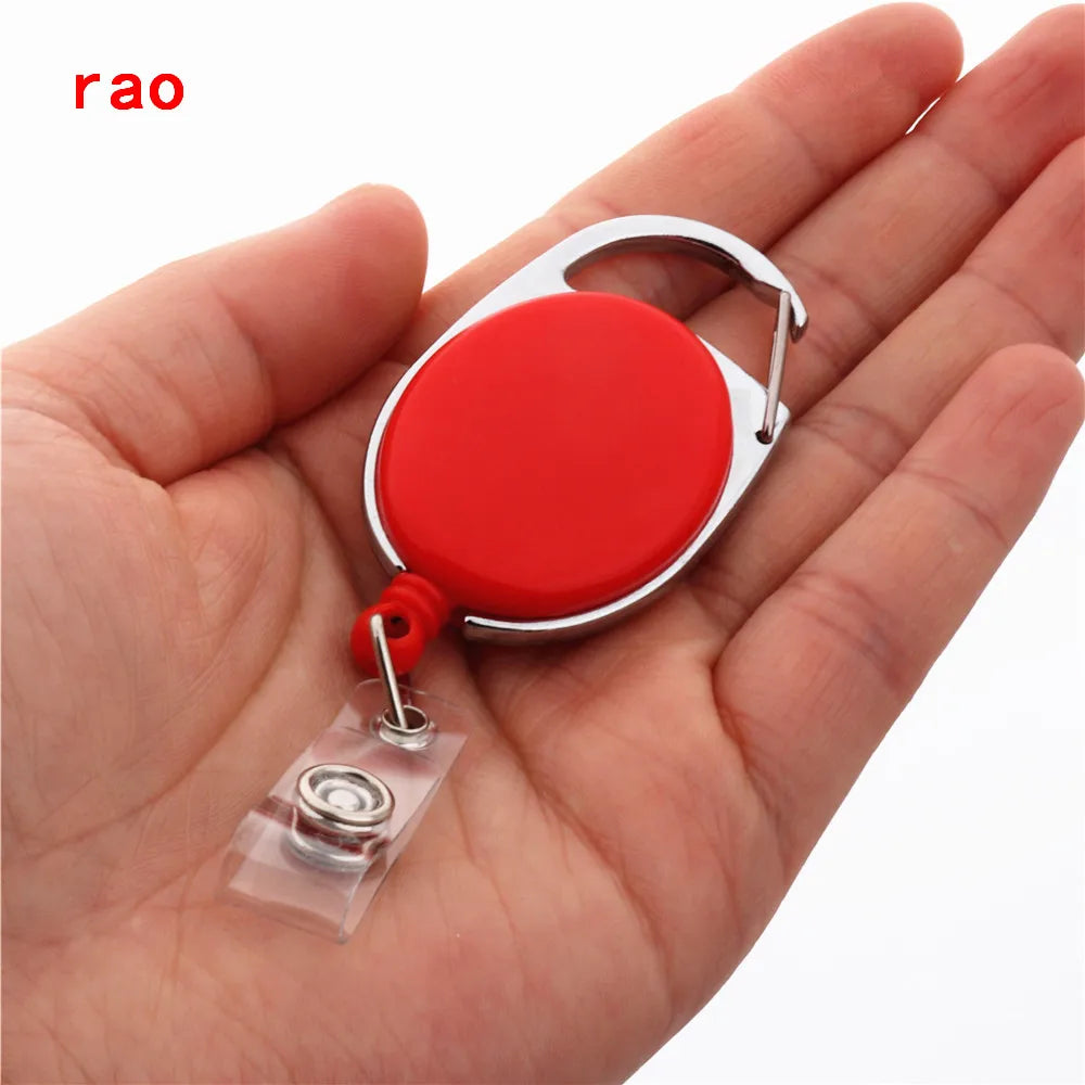 Various Card Sets Retractable Pull Badge Reel ID Lanyard Name Tag Card Badge Holder Reels Recoil Belt Key Ring Chain Clips