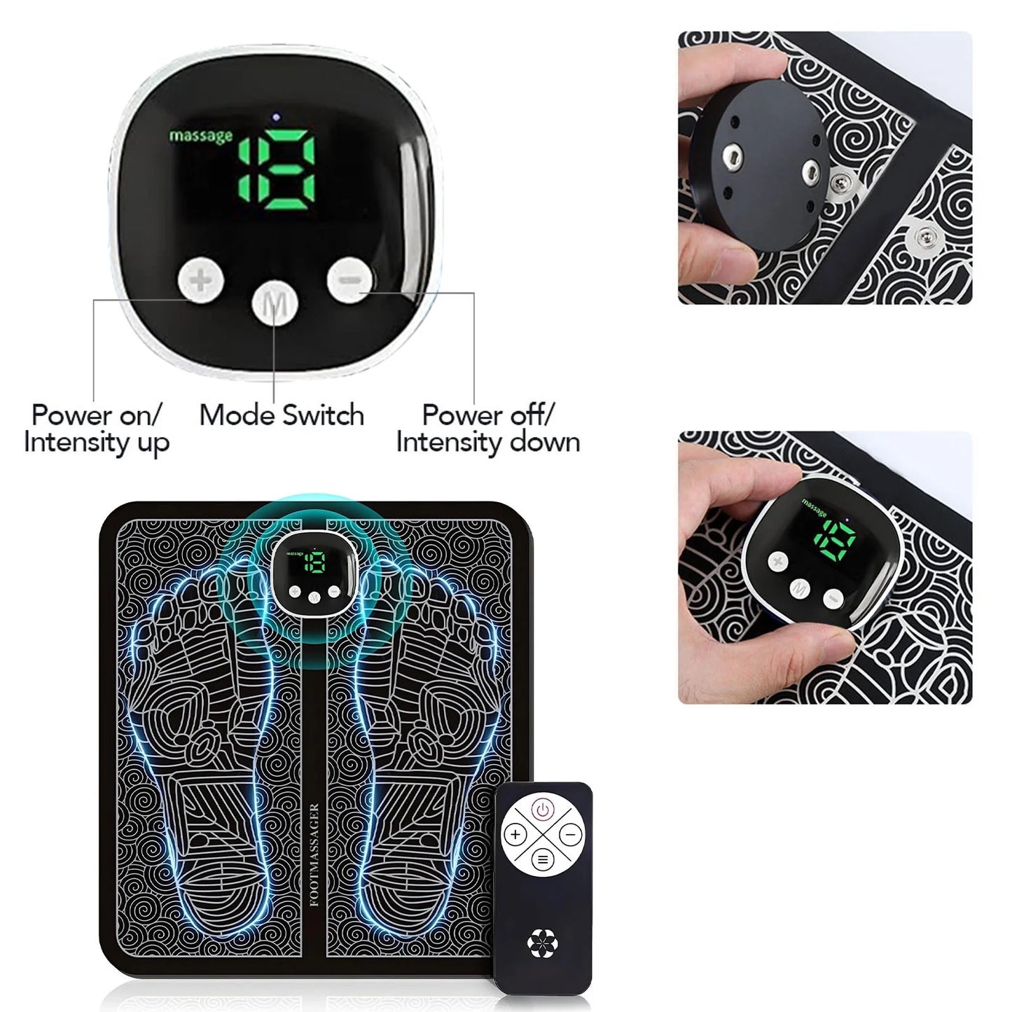 Foot Massager Mat for Neuropathy-Feet Massager with Remote Control,8 Modes,18 Gears Whole Body Massager for Circulation and Pain Relief, for Those Who Stand and Work All Day