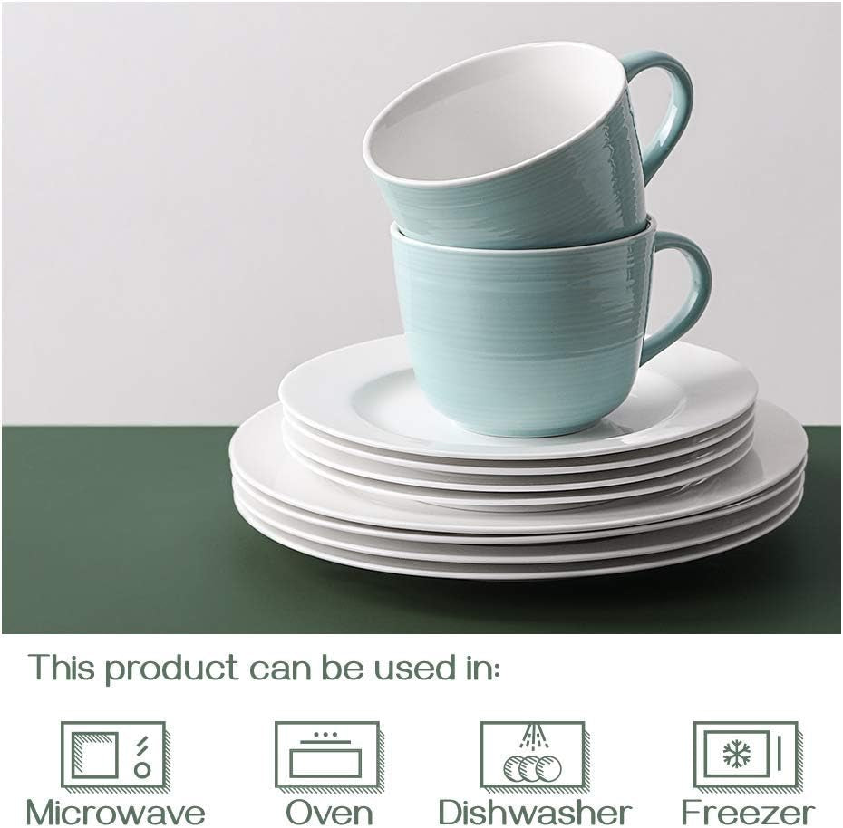 Coffee Mug, Ceramic Soup Mugs with Handles, 17 Oz Wide Large Coffee Mugs Set of 2, Mug for Latte, Cappuccino, Tea, Green Coffee Mugs Dishwasher & Microwave Safe