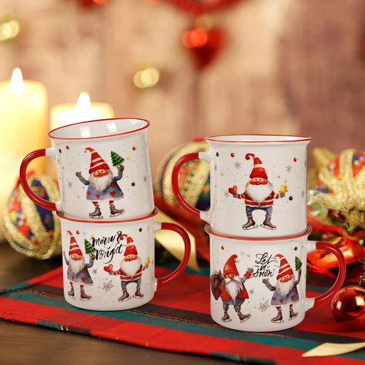 Christmas Mugs, Christmas Mugs Set of 4, Holiday Mugs, Christmas Coffee Mugs, Ch