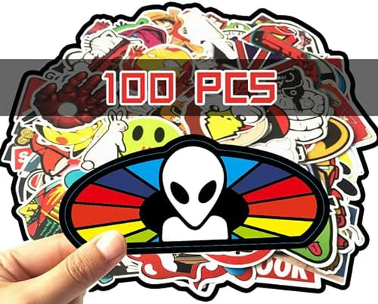 Stickers for Random 100 Pcs Water Bottles Hydro Flask Laptop Phone Skateboards Anime Car Cute Kawaii Aesthetic Teens Girls Boys Adults Kids Vsco Hard Hat Coll Funny(100 Pcs)