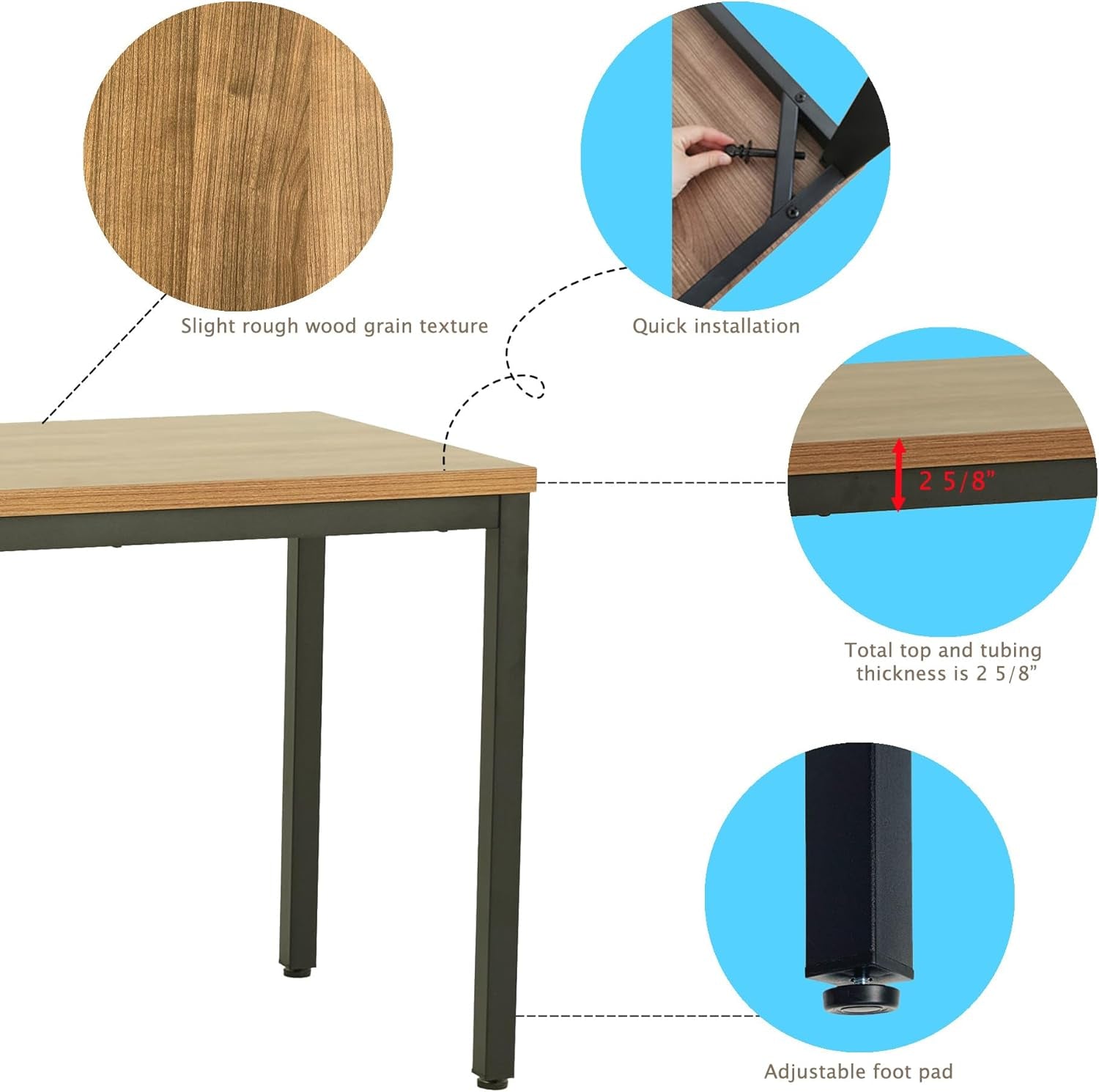 Computer Desk 24X55 Inch for Home Office - Simple and Sturdy, Perfect Notebook Writing Desk, Study Table, Dining Table Workstation - Ideal for Office and Home Office Use