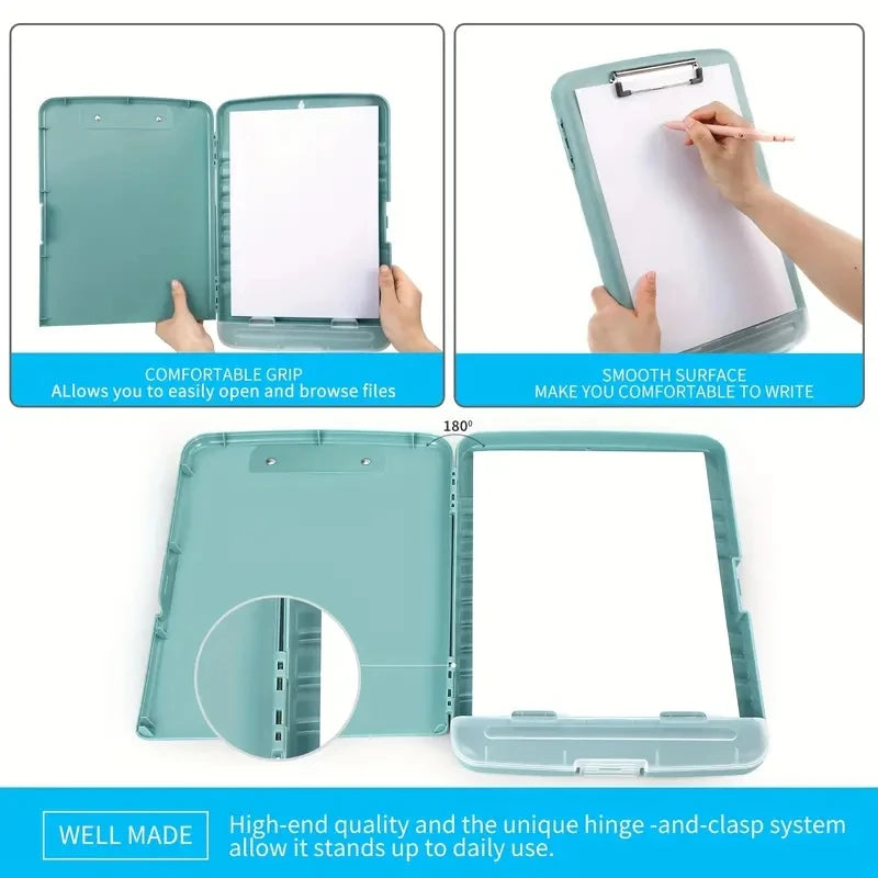 New Multifunctional Clipboard with Storage PP Folder Storage Box File Box A4 Whiteboard Keeping Your Documents Organized