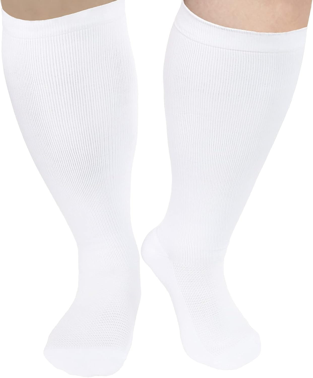Plus Size Compression Socks Wide Calf Men Women Knee High 20-30 Mmhg Breathable Circulation Xl 2Xl 3Xl 4Xl 5Xl