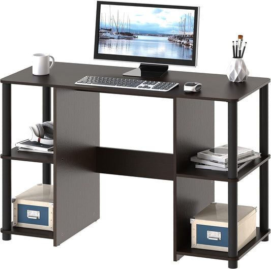 38-Inch Home Office Wood Desk with Double Sided Shelves, Espresso