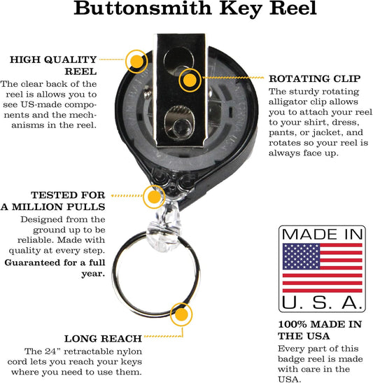 Van Gogh Starry Night Tinker Reel Retractable Badge Reel - with Alligator Clip and 24 Inch Standard Duty Cord - Made in the USA